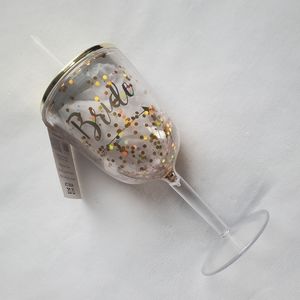 12oz Bride Wine Cup with floating glitter